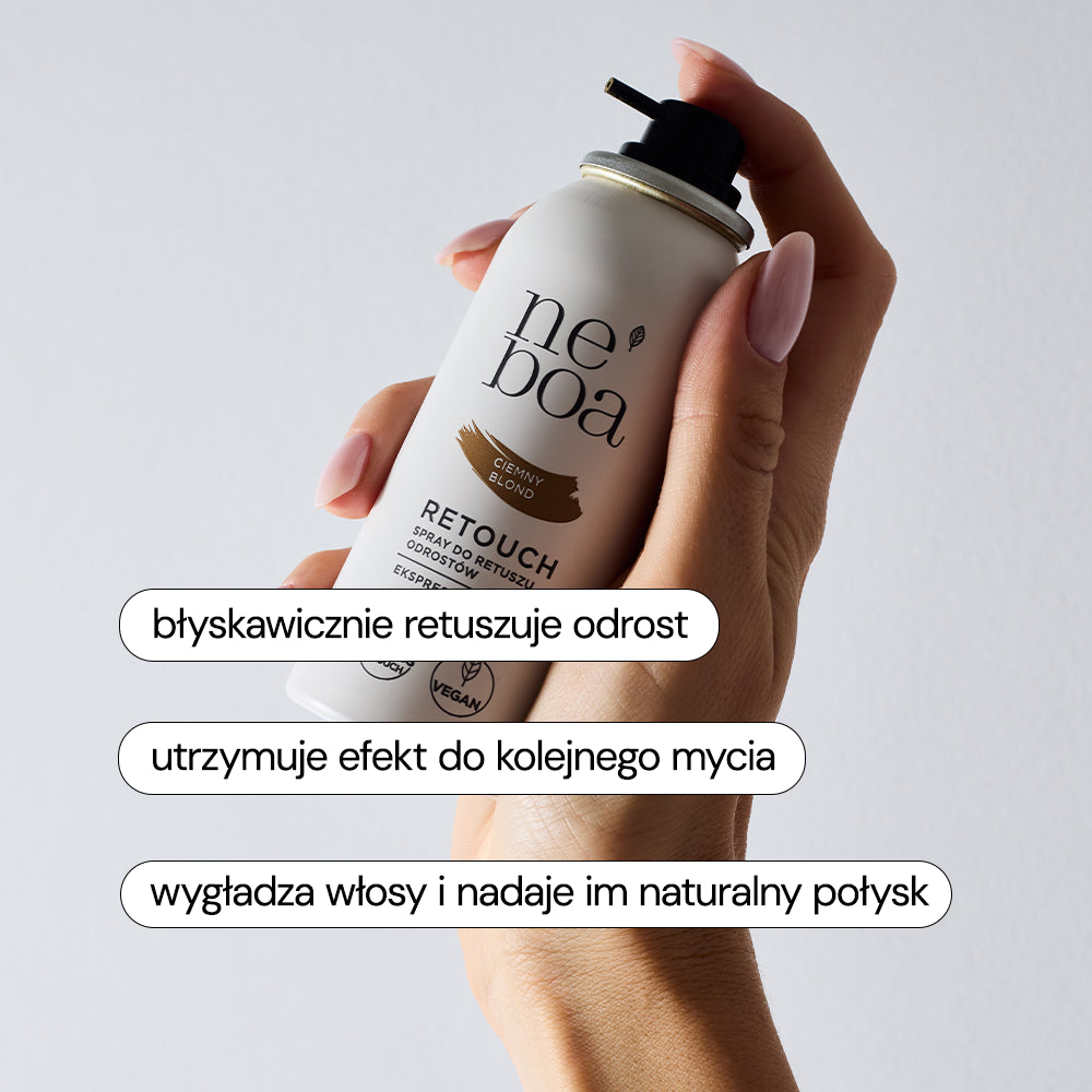 Retouch spray do retuszu odrostów Ciemny Blond